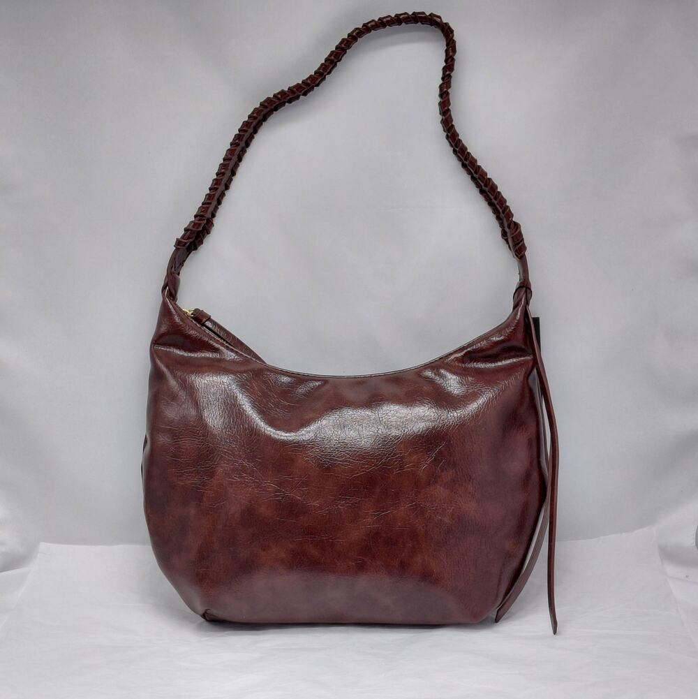 Olivia & Kate Womens Shoulder Bag Brown Vegan Leather Slouch Hobo Purse Travel
